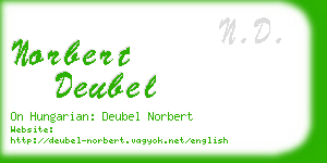 norbert deubel business card